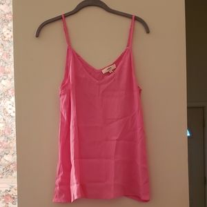 Stealing Your Heart V-neck Tank- Hot Pink